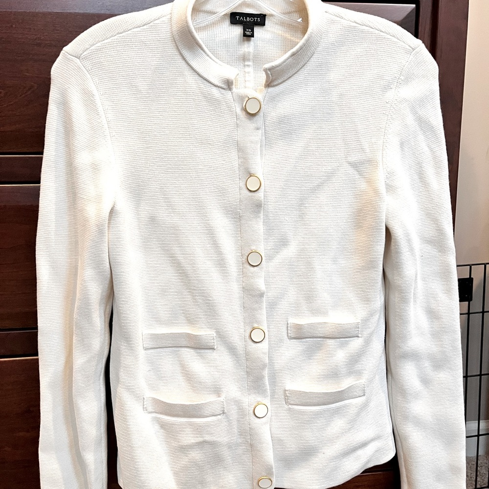 Talbots Brand Women’s Cream / Beige / Off White Cardigan Sweater Size XS